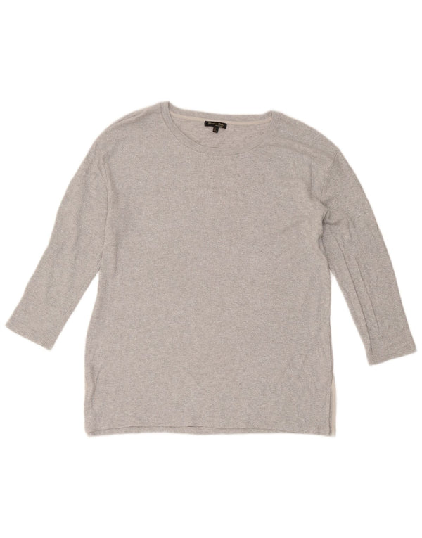 Massimo Dutti Womens Top 3/4 Sleeve UK 16 Large Grey