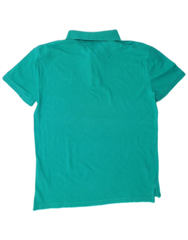 TOMMY HILFIGER Mens Regular Fit Polo Shirt Medium Turquoise Cotton