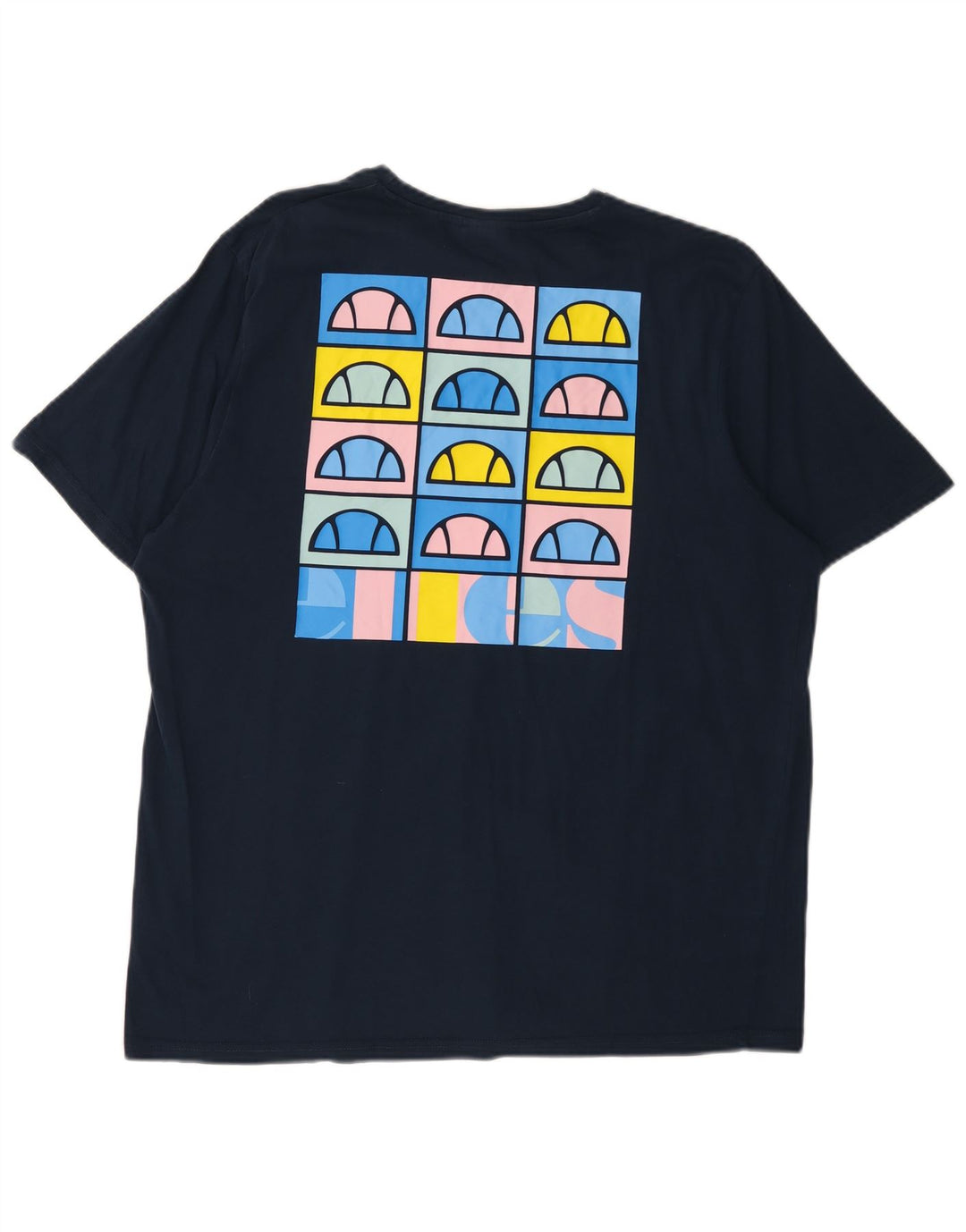 ELLESSE Mens Graphic T-Shirt Top 2XL Navy Blue Cotton