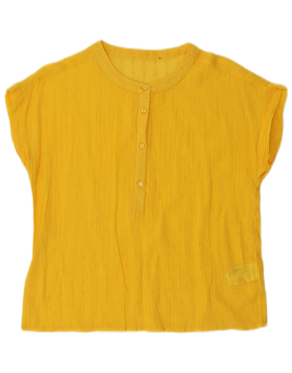 OVS Womens Blouse Top UK 16 Large Yellow Cotton