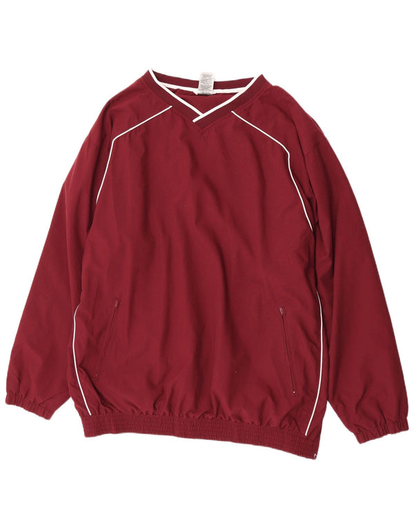 Russell Athletic Mens Pullover Tracksuit Top XL Burgundy Polyester