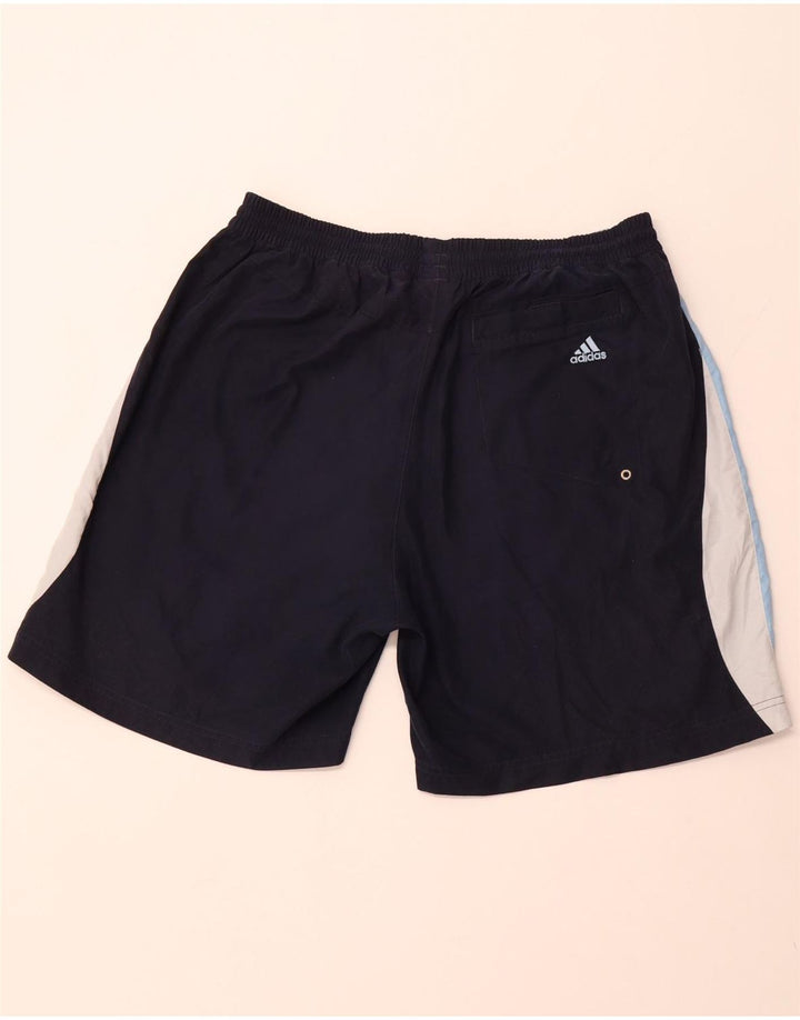 ADIDAS Mens Sport Shorts Large Navy Blue Colourblock Polyester