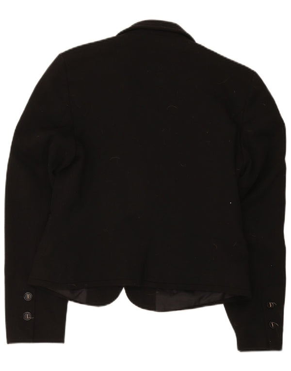 Marks & Spencer Womens 2 Button Blazer Jacket UK 12 Medium Black Polyester