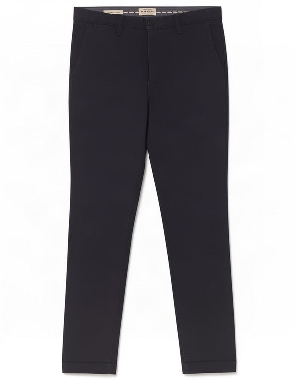 Jack & Jones Mens Marco Slim Fit Chino Trousers W30 L30 Navy Blue Cotton