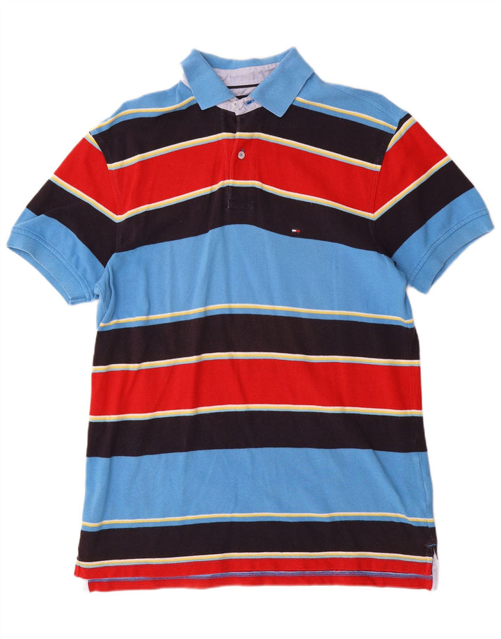 TOMMY HILFIGER Mens Polo Shirt Medium Multicoloured Striped Cotton