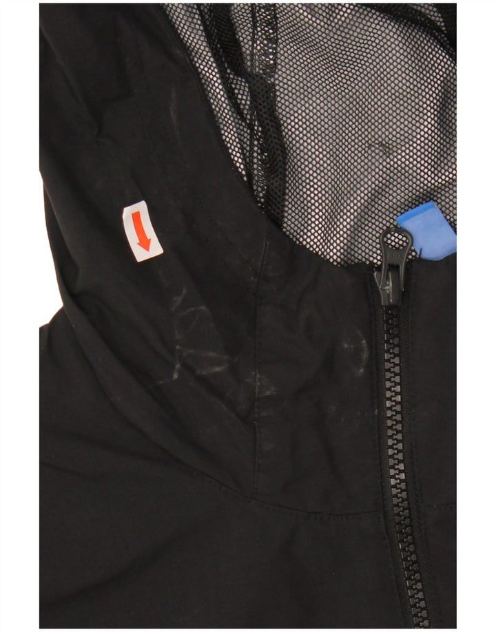 ADIDAS Mens Hooded Rain Jacket UK 38 Medium Black Colourblock Polyester