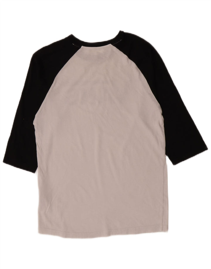 Vans Mens Top 3/4 Sleeve Small White Colourblock Cotton