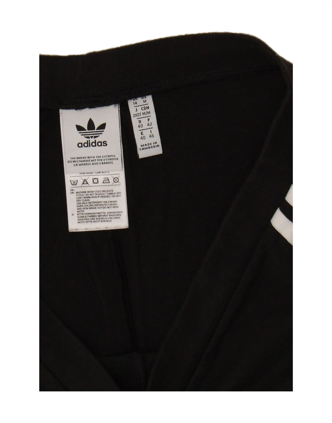 ADIDAS Womens Leggings UK 14 Medium Black Cotton Vintage Adidas and Second-Hand Adidas from Messina Hembry 