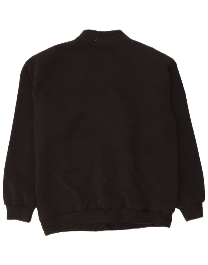 VINTAGE Mens Bomber Jacket UK 42 XL Black Colourblock Polyester