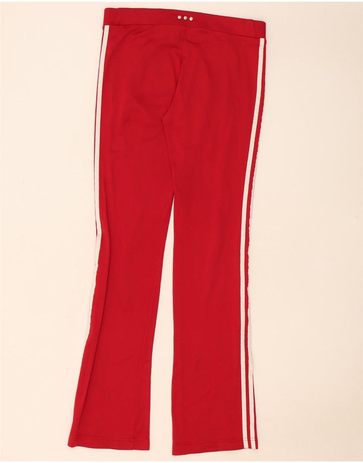 Adidas Womens Tracksuit Trousers UK 12 Medium Red Polyamide