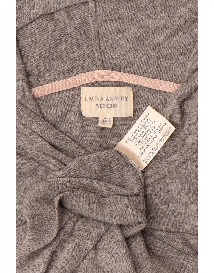 LAURA ASHLEY Womens Weekend Hooded Cardigan Sweater UK 14 Large Grey