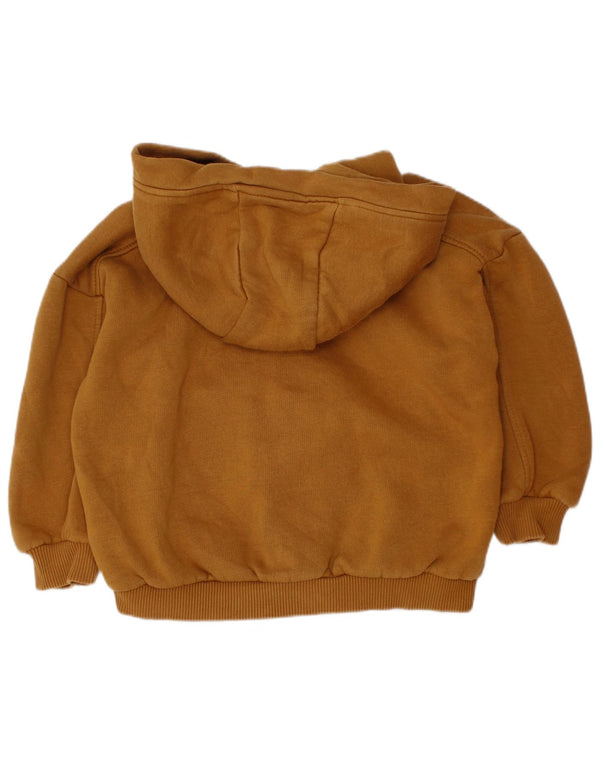 ZARA Boys Zip Hoodie Sweater 3-4 Years Brown Cotton