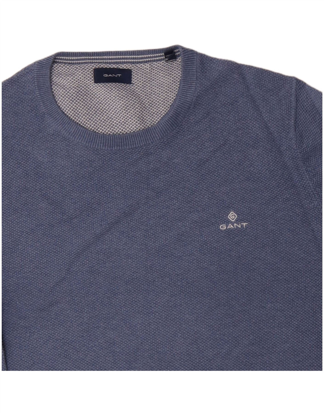 GANT Mens Crew Neck Jumper Sweater Medium Blue Cotton