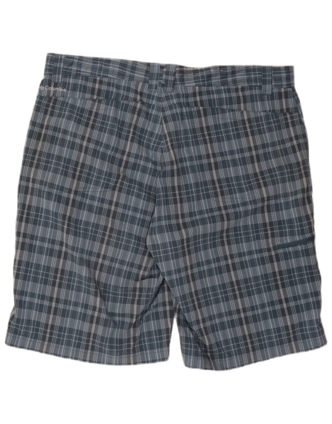 Columbia Mens Cargo Shorts W40 XL Blue Check Polyester