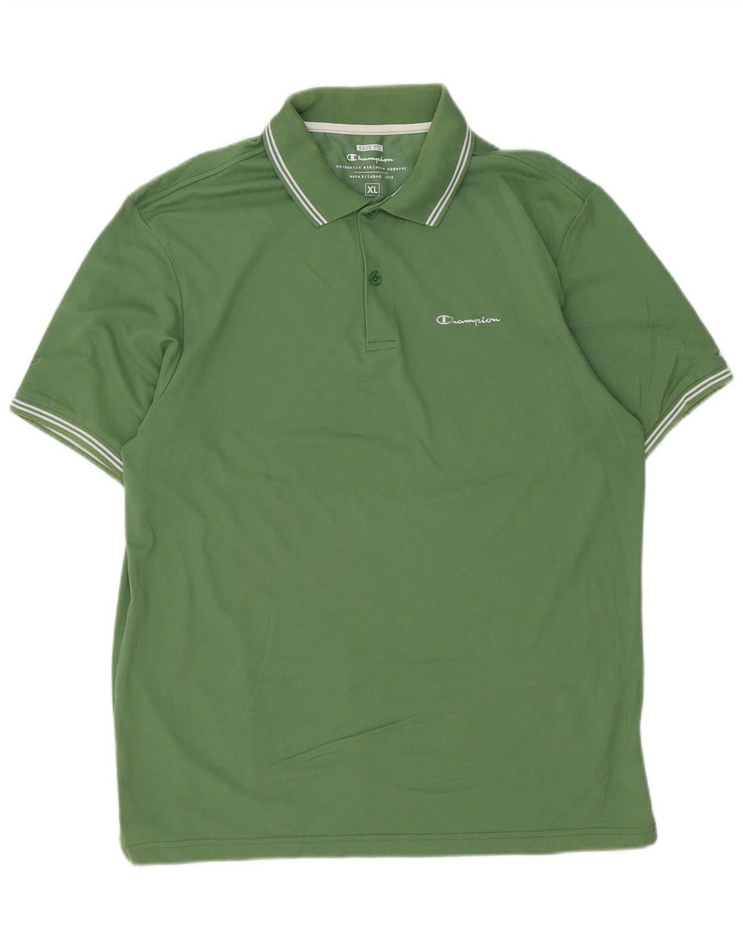 CHAMPION Mens Easy Fit Polo Shirt XL Green Cotton