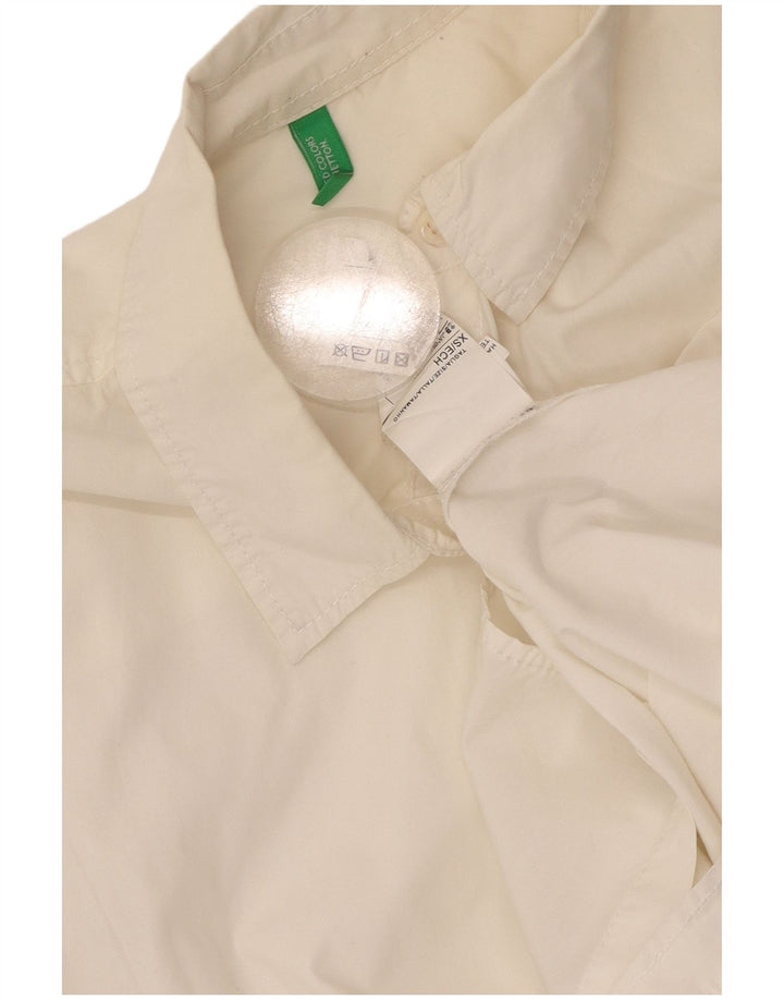 BENETTON Womens Oversized Shirt UK 6 XS White Cotton