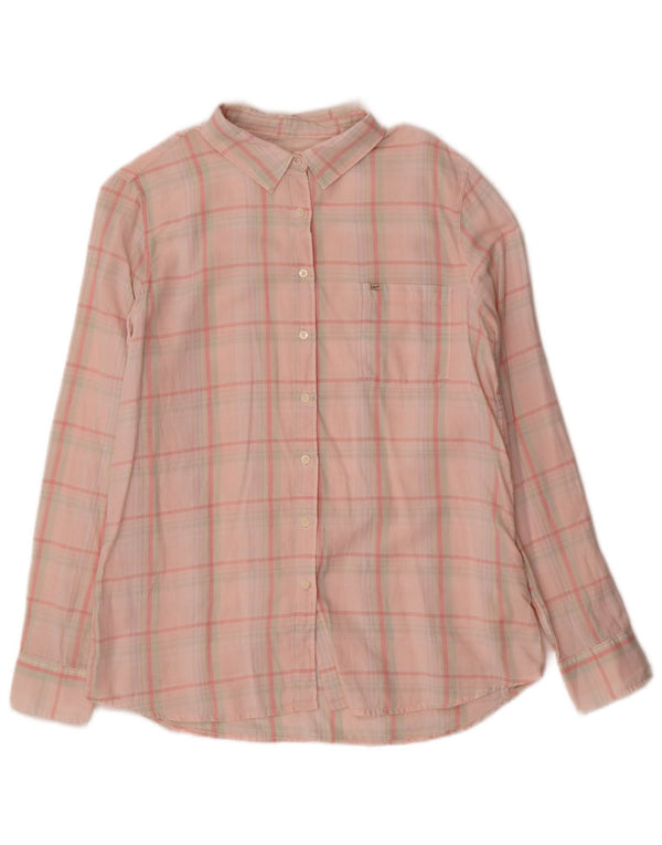 Lee Womens Shirt UK 14 Medium Pink Check Cotton