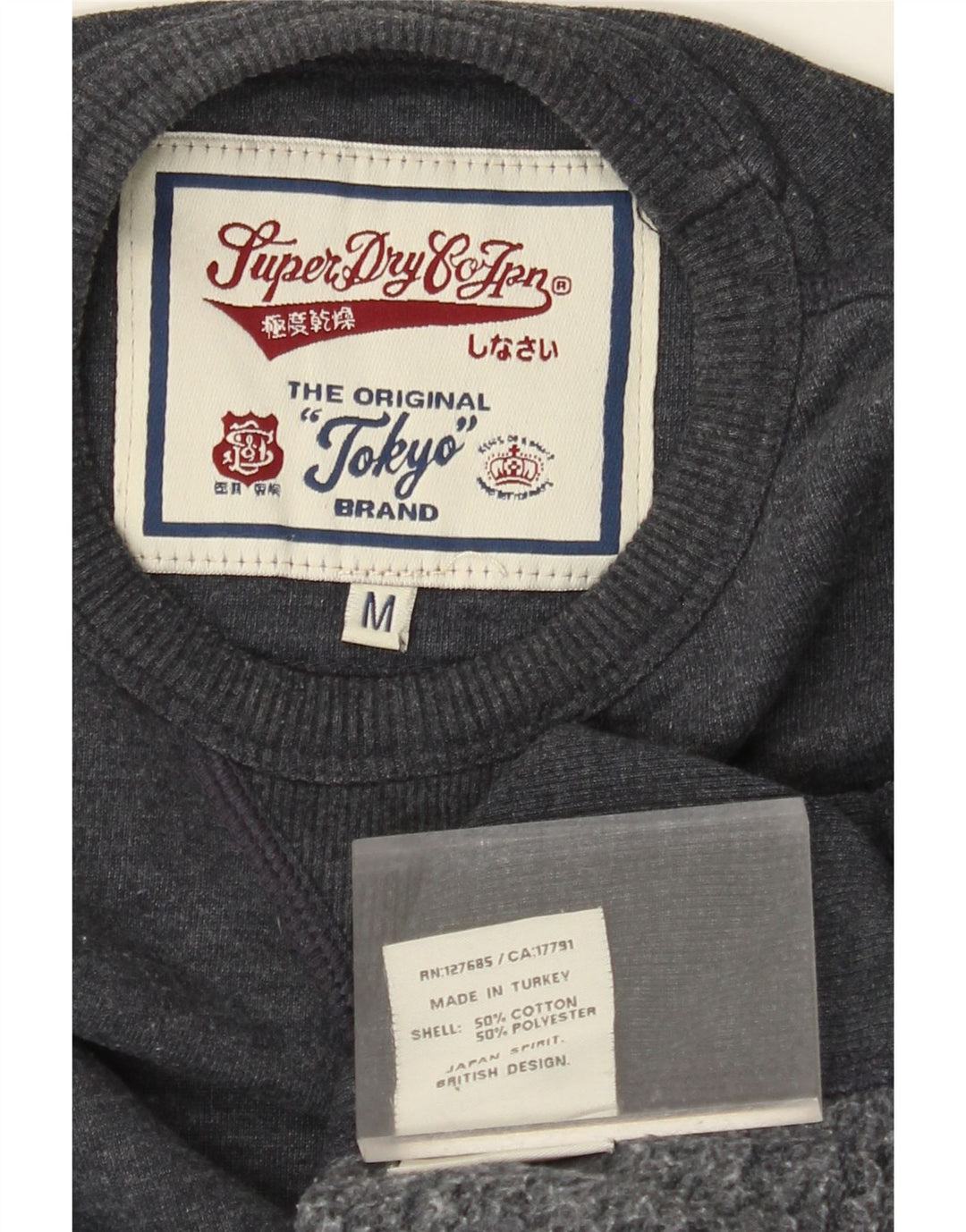 SUPERDRY Mens Sweatshirt Jumper Medium Navy Blue Cotton