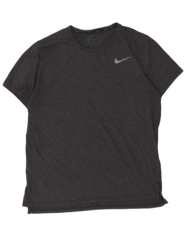 Nike Mens Dri Fit T-Shirt Top Medium Grey Polyester
