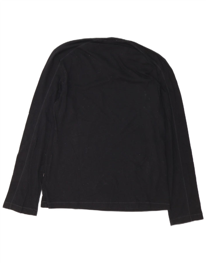 Iceberg Mens Graphic Top Long Sleeve Large Black Cotton
