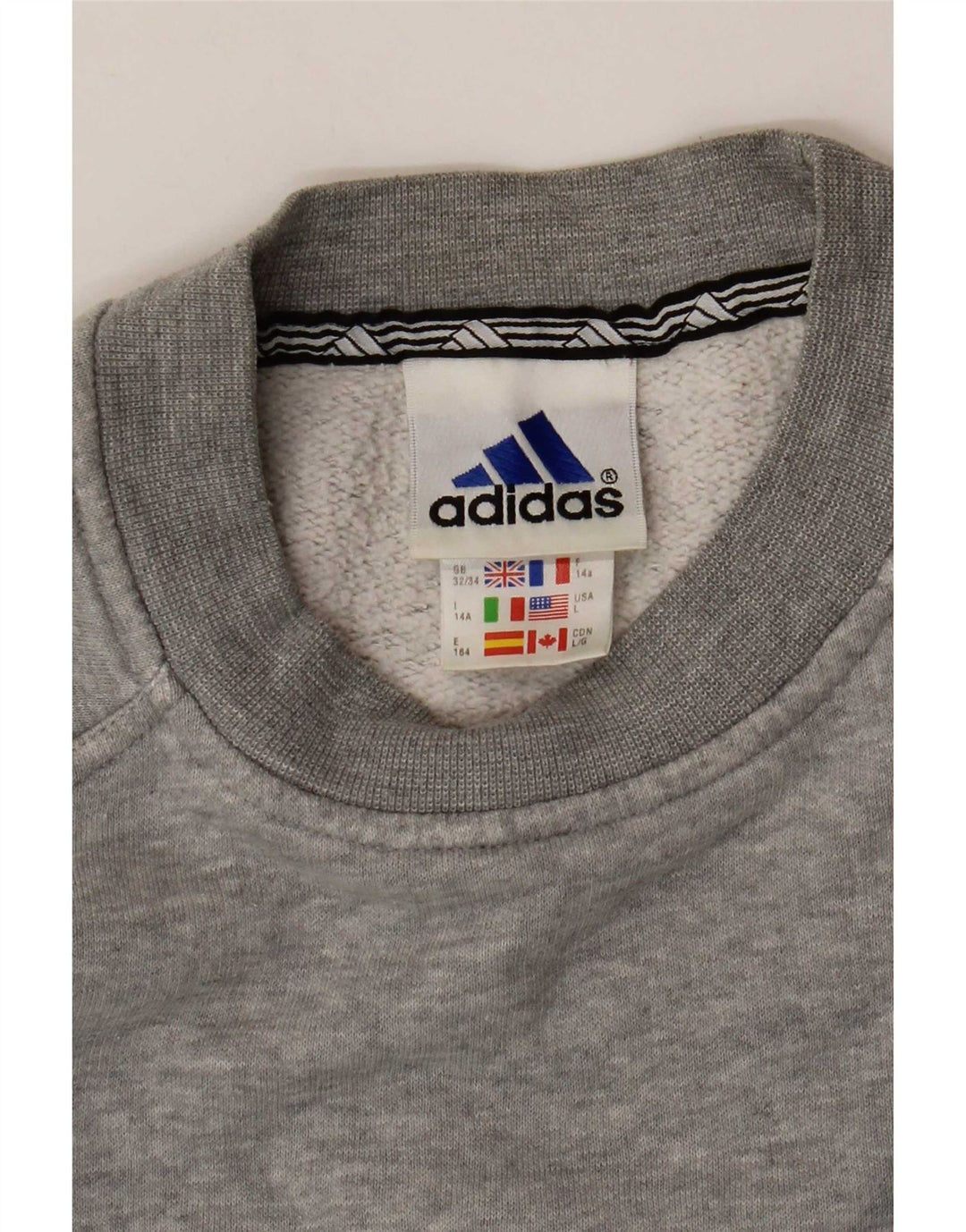 Adidas Boys Sweatshirt Jumper 13-14 Years Grey Cotton