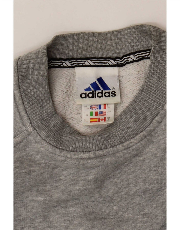 Adidas Boys Sweatshirt Jumper 13-14 Years Grey Cotton
