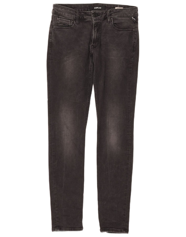 Replay Womens New Luz Skinny Jeans W31 L32 Grey Cotton