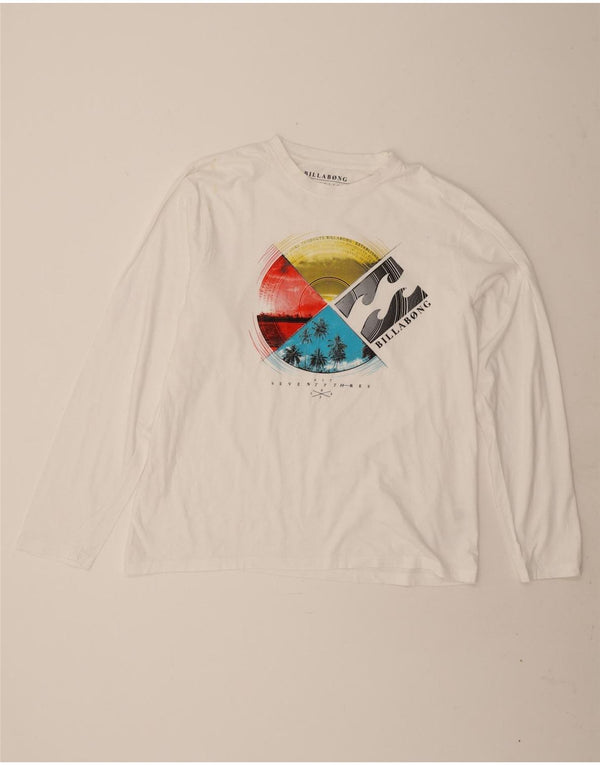 Billabong Mens Graphic Top Long Sleeve XL White Cotton