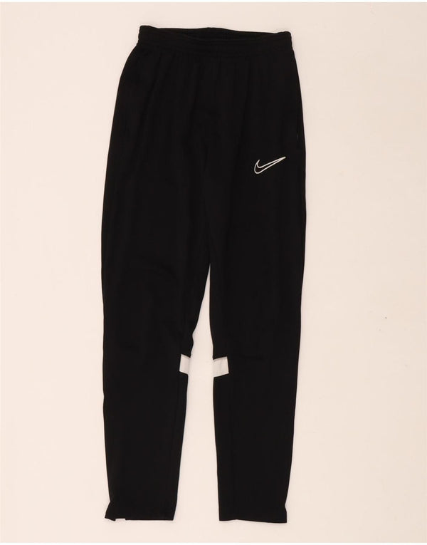 NIKE Boys Dri Fit Tracksuit Trousers 12-13 Years Large Black Colourblock
