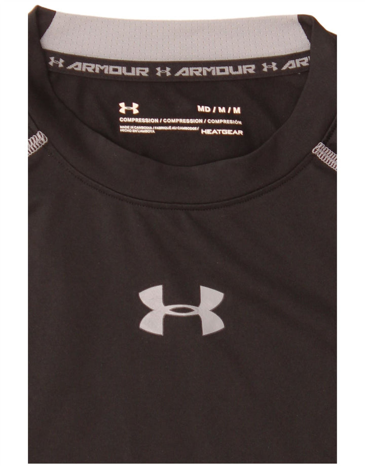 Under Armour Mens Compression T-Shirt Top Medium Black Striped