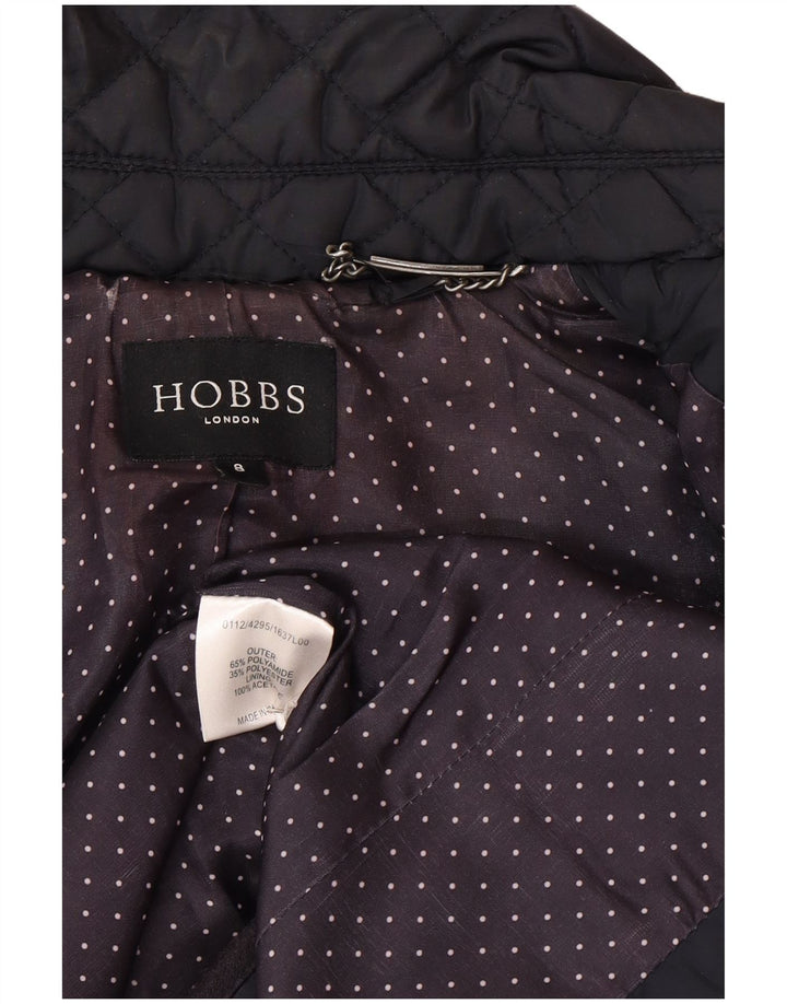Hobbs Womens Quilted Jacket UK 8 Small Navy Blue Polyamide