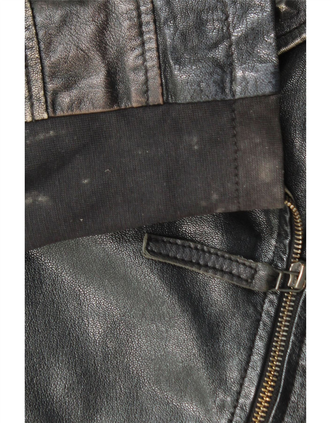 Vintage Womens Crop Leather Biker Jacket IT 40 Small Black Leather