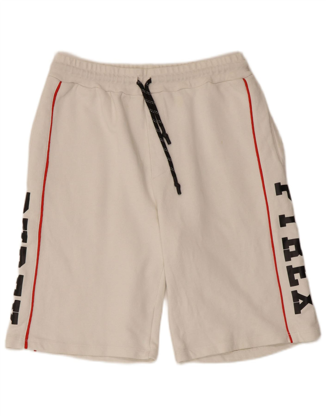 PYREX Mens Graphic Sport Shorts Medium  White Cotton