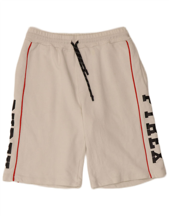 PYREX Mens Graphic Sport Shorts Medium  White Cotton