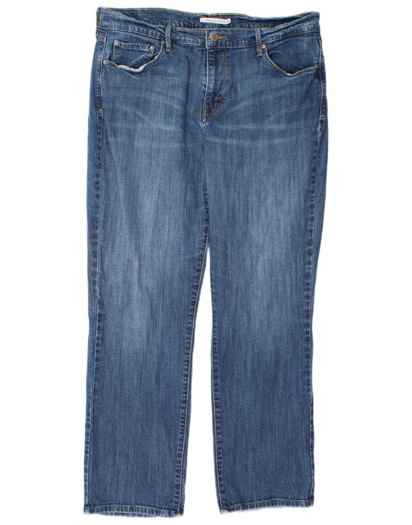 Levi's Womens 505 High Waist Straight Jeans US 14 XL W32 L28 Blue Cotton