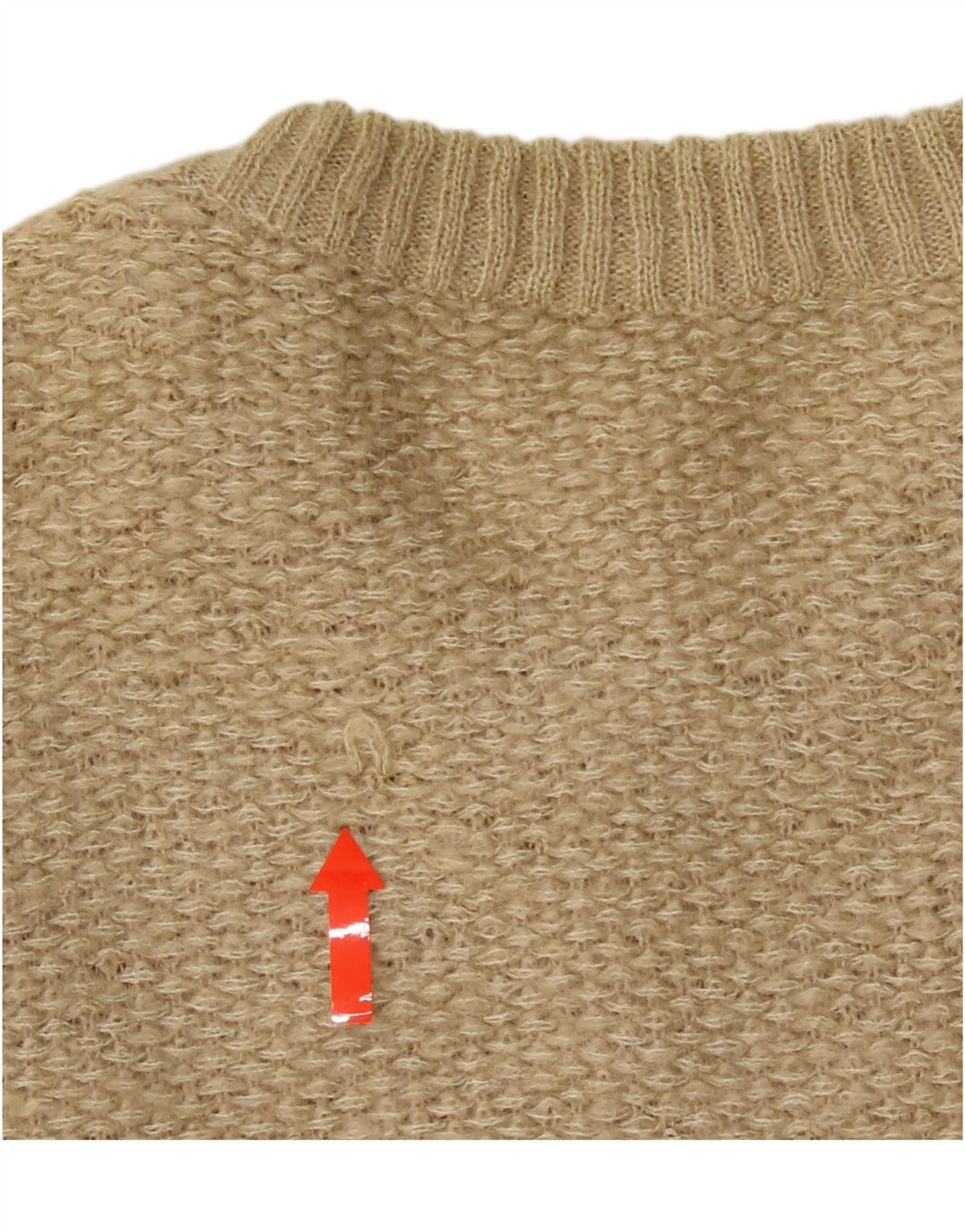 VINTAGE Mens Crew Neck Jumper Sweater Medium Beige Argyle/Diamond Vintage Vintage and Second-Hand Vintage from Messina Hembry 
