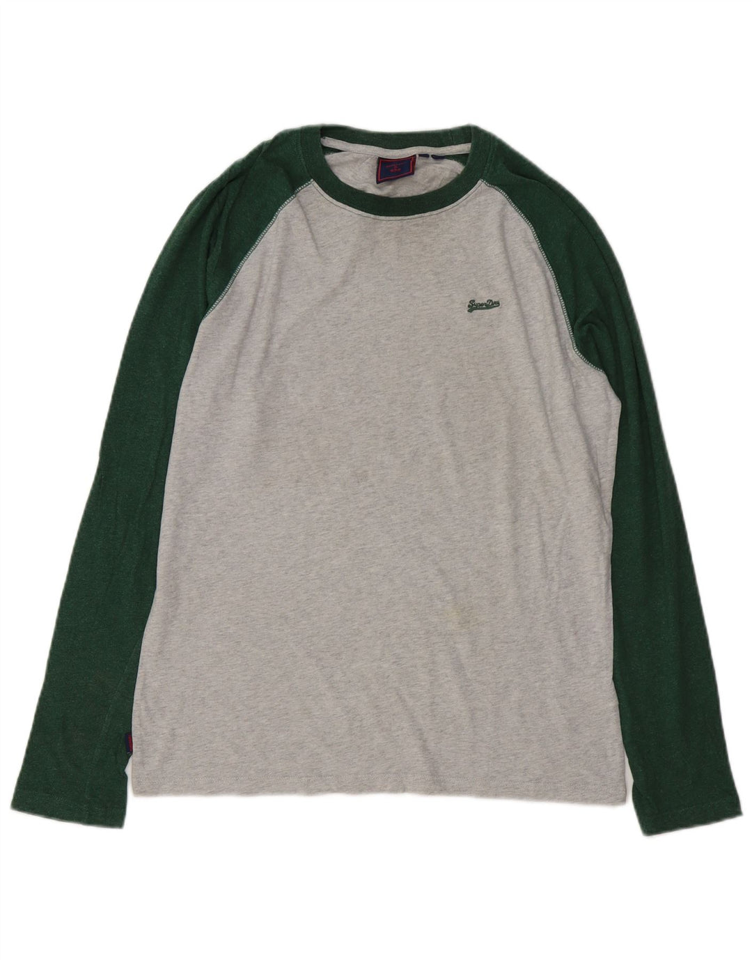 SUPERDRY Mens Top Long Sleeve Medium Grey Colourblock Cotton