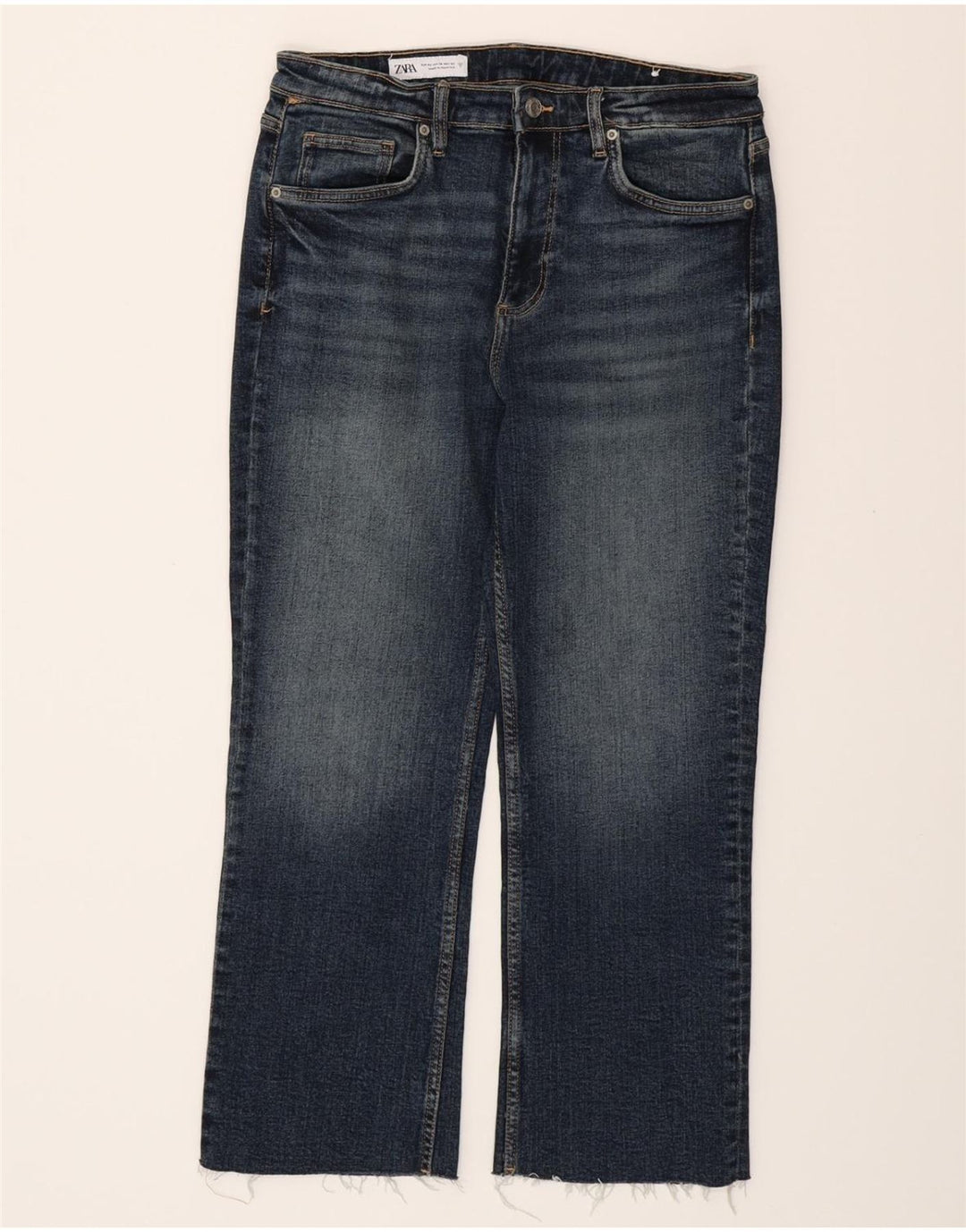ZARA Womens Cropped Jeans EU 42 Large W32 L25 Blue