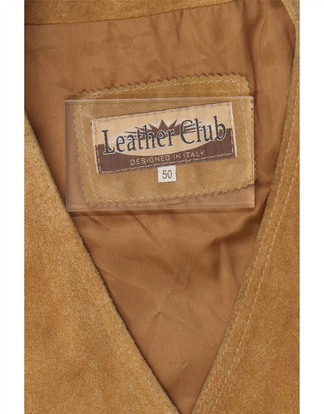 VINTAGE Mens Suede Waistcoat IT 50 Medium Beige Leather