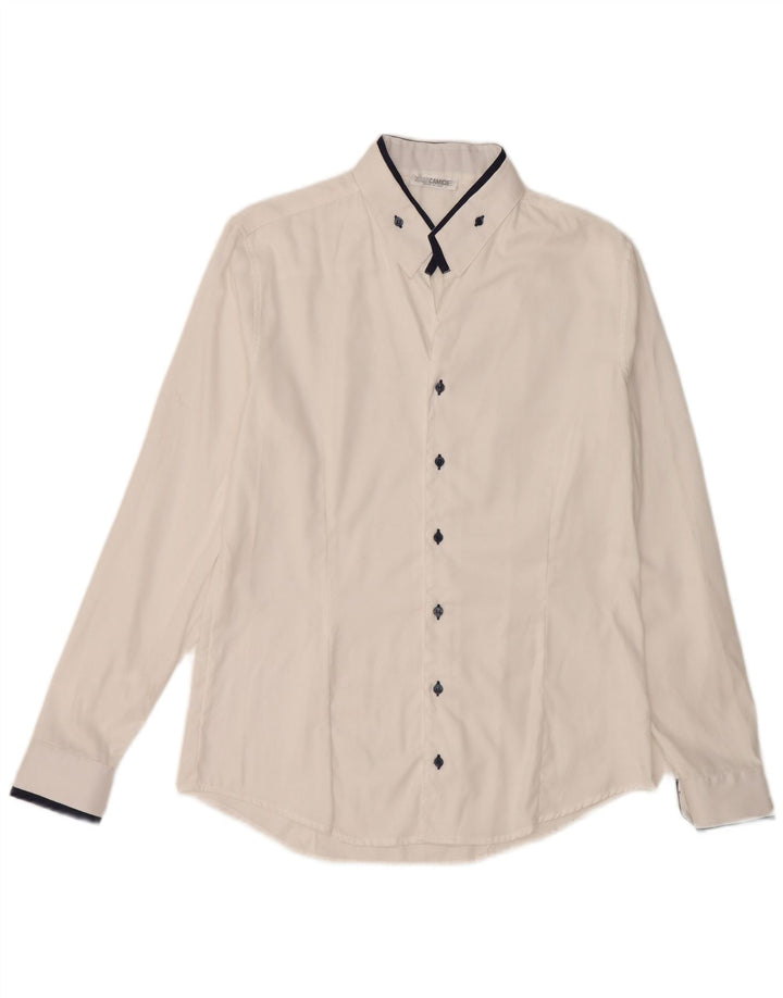NARACAMICIE Mens Shirt Medium White