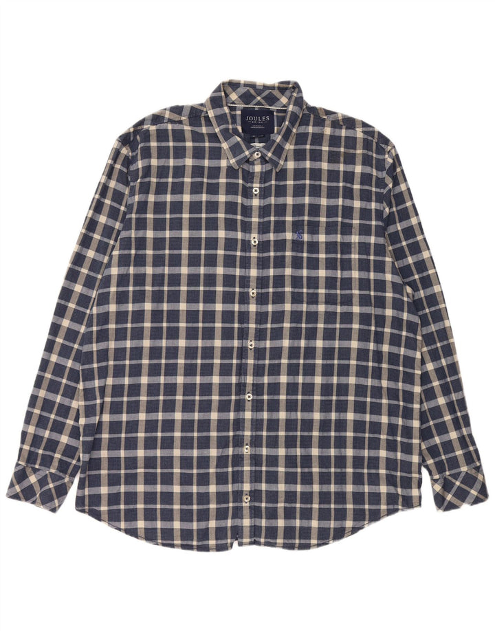 JOULES Mens Shirt 2XL Navy Blue Check Cotton