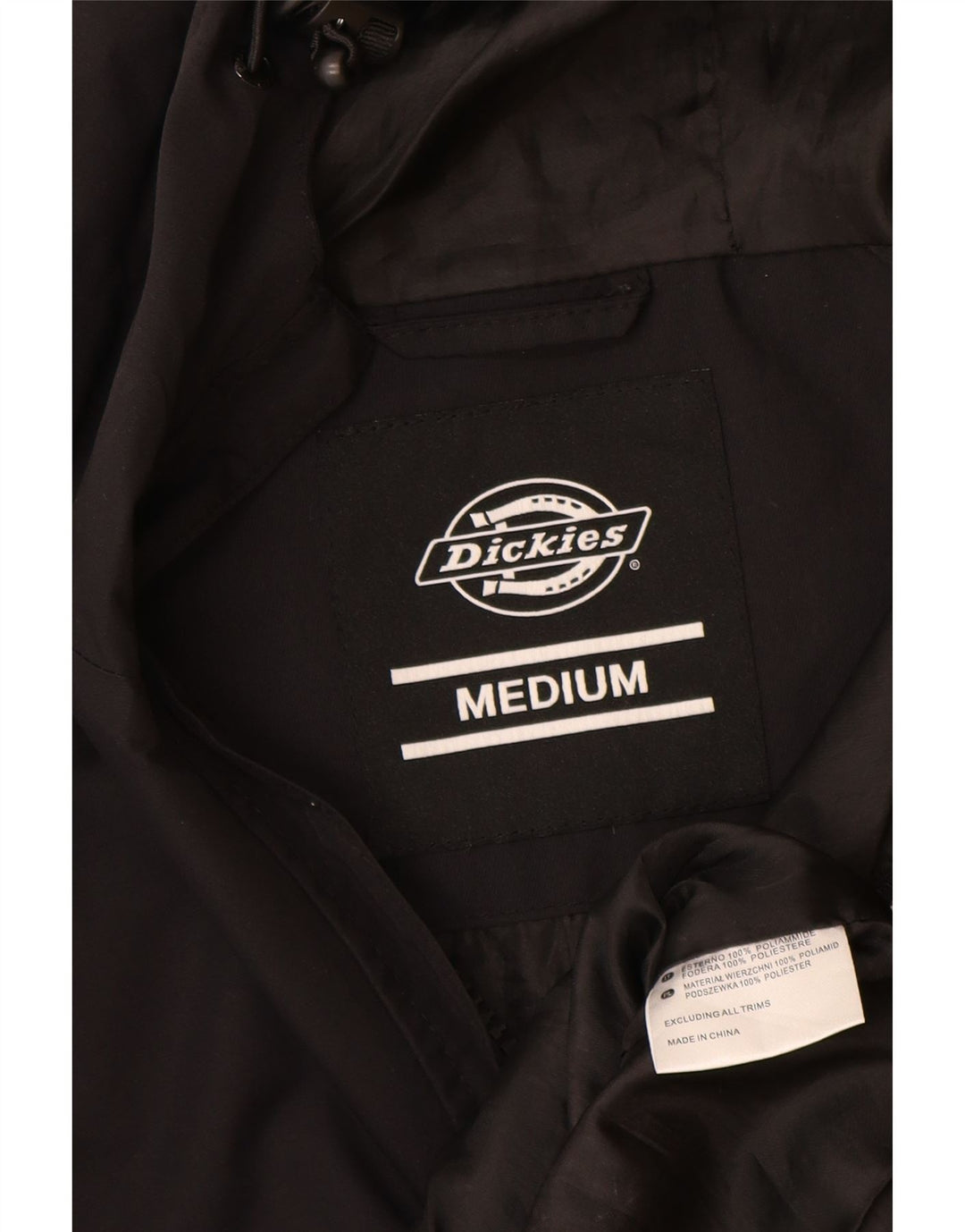 Dickies Mens Hooded Anorak Jacket UK 38 Medium Black Polyamide