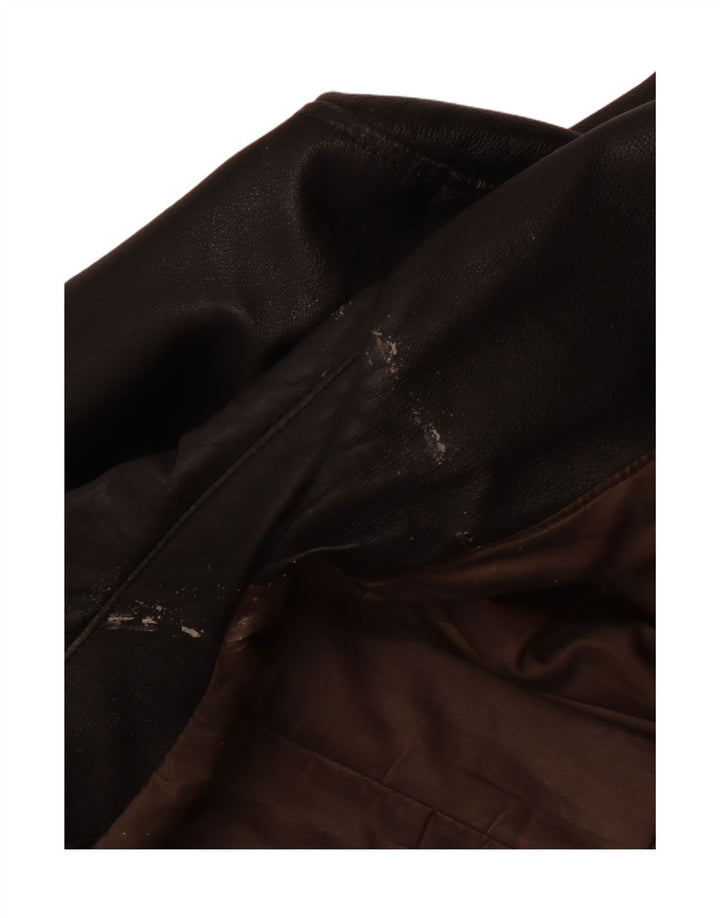VINTAGE Mens Leather Jacket IT 50 Large Black