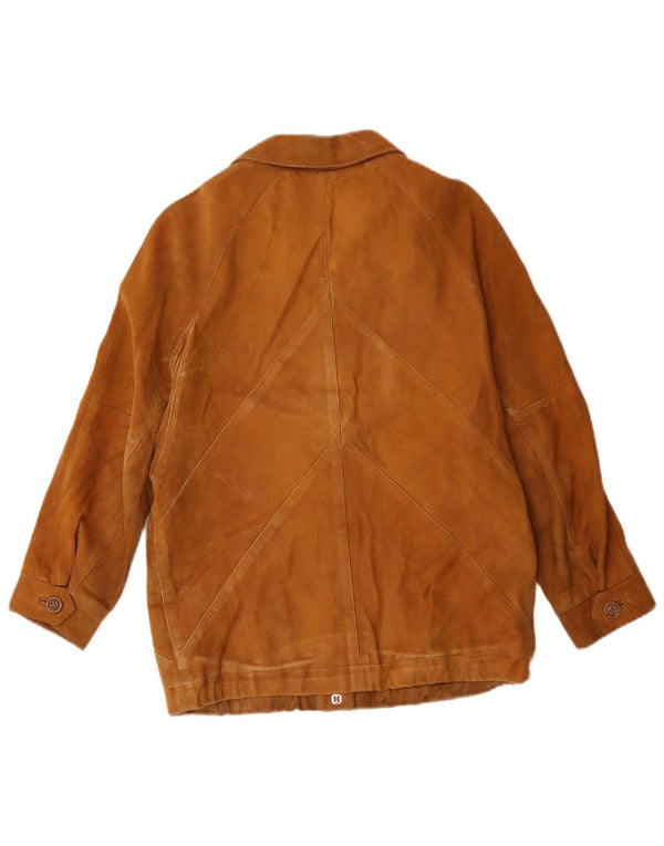 Vintage Womens Suede Jacket UK 12 Medium Beige