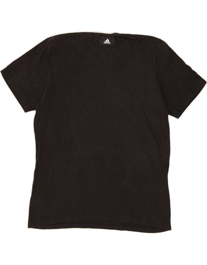 ADIDAS Mens Graphic T-Shirt Top Medium Black Cotton Vintage Adidas and Second-Hand Adidas from Messina Hembry 