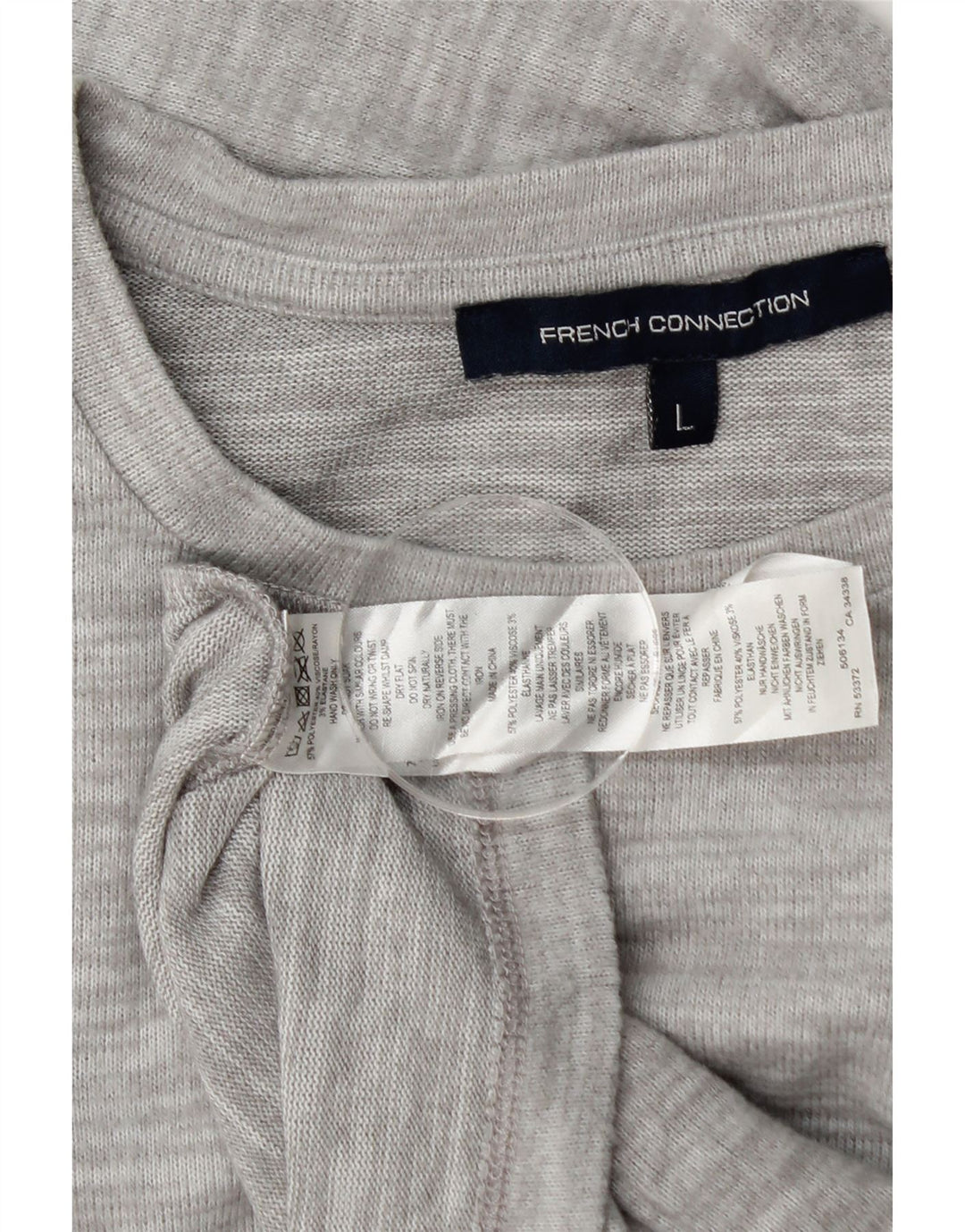 French Connection Womens Top Long Sleeve UK 16 Large Grey Flecked Polyester