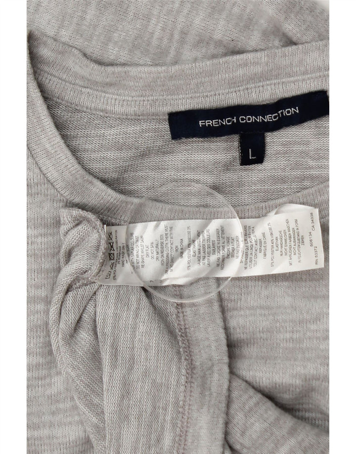 French Connection Womens Top Long Sleeve UK 16 Large Grey Flecked Polyester