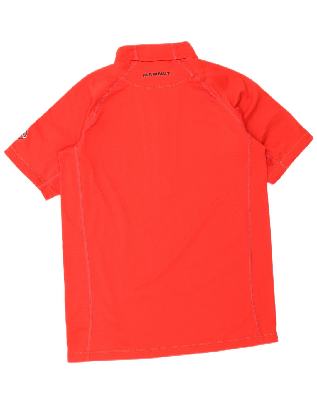 Mammut Mens Zip Neck T-Shirt Top XL Red Polyester
