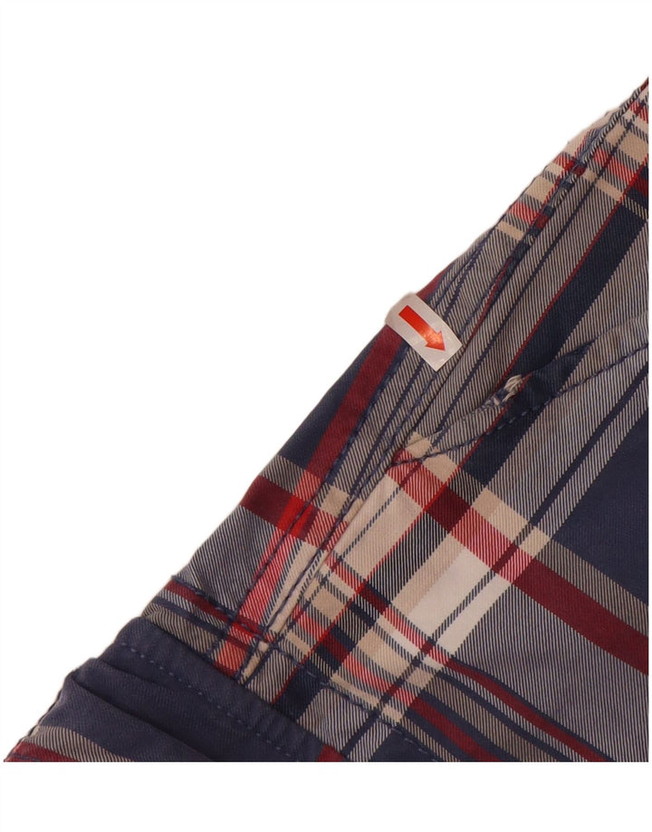 TOMMY HILFIGER Mens Cargo Shorts W32 Medium  Navy Blue Check Cotton