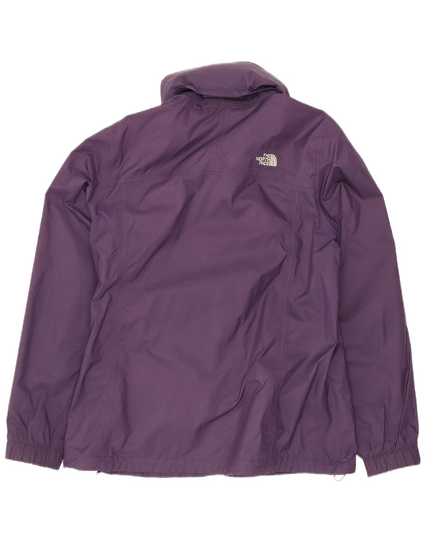 The North Face Womens Hooded Rain Jacket UK 16 Large Purple Nylon